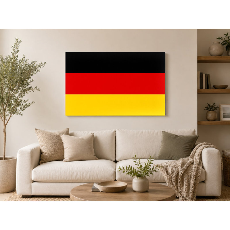 Drapeau de l'Allemagne - art national allemand sur toile tricolore, H 24 po x l 36 po