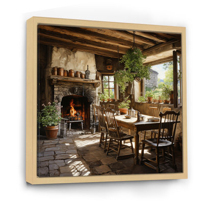 Angelisha Farmhouse Family Dinner Pointillism - Farm Wall Art