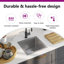 Évier de cuisine vidaXL avec crépine, évier en acier inoxydable à fixation supérieure, drainage rapide, anti-corrosion-85501590-85501587