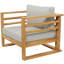 Chaise de patio en teck avec coussins Eugeney