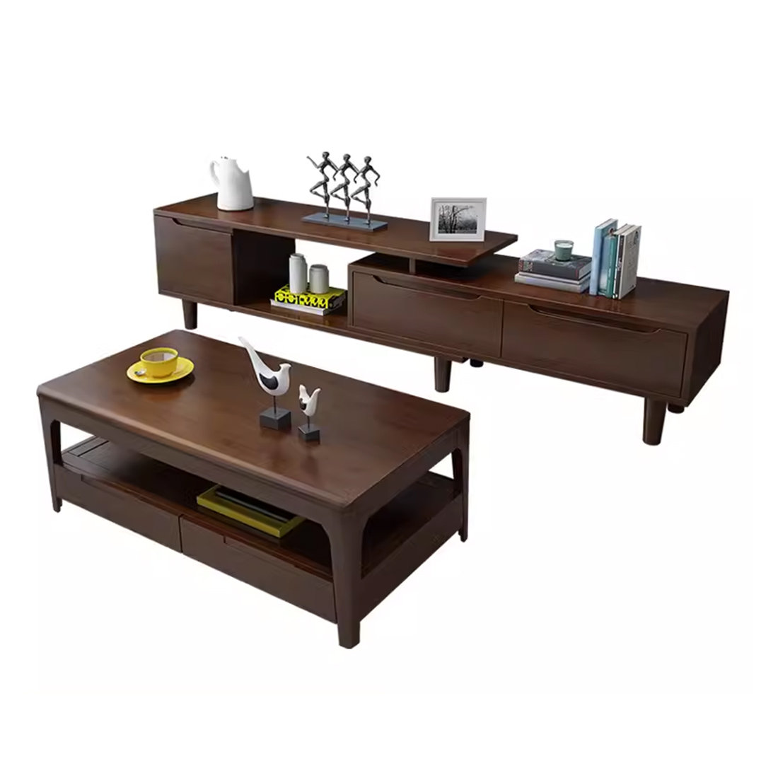 EXCEEB 2 - Piece Solid Wood Living Room Table Set | Wayfair