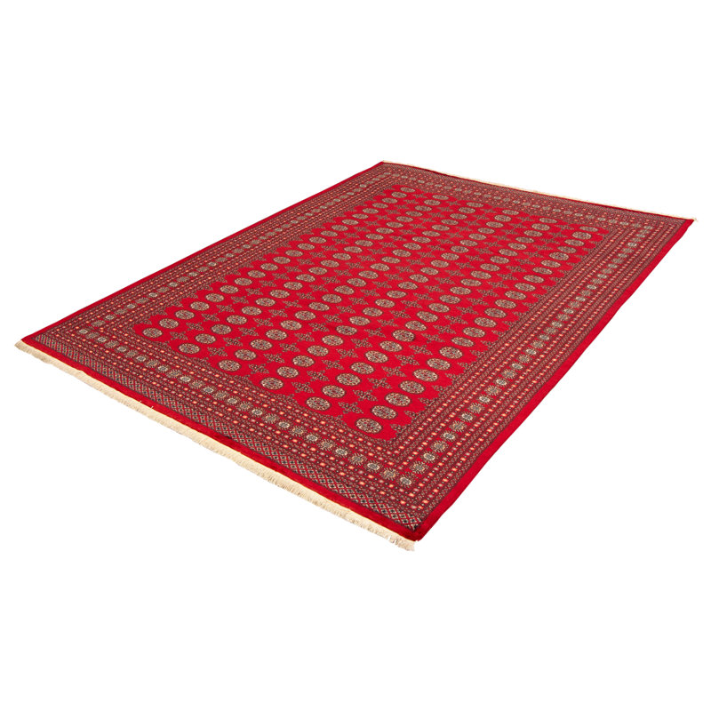 Tapis rouge foncé Malayka Peshawar Bokhara 9 pi 0 po x 11 pi 11 po