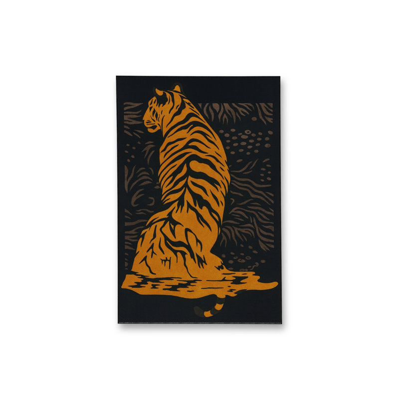 Tapis tissé crème à imprimé tigre Mosso, 3'3" x 9'10"