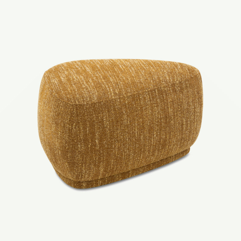 Repose-pieds 26 po triangulaire arrondi, tweed jaune moutarde