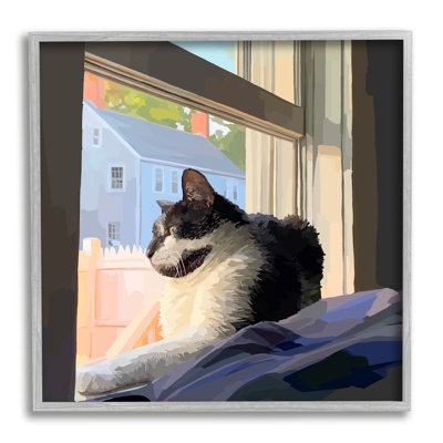 «Warm Warm Sunlit Cat voisin», art mural texturé, estampe numérique par Emily Kalina_aq-397