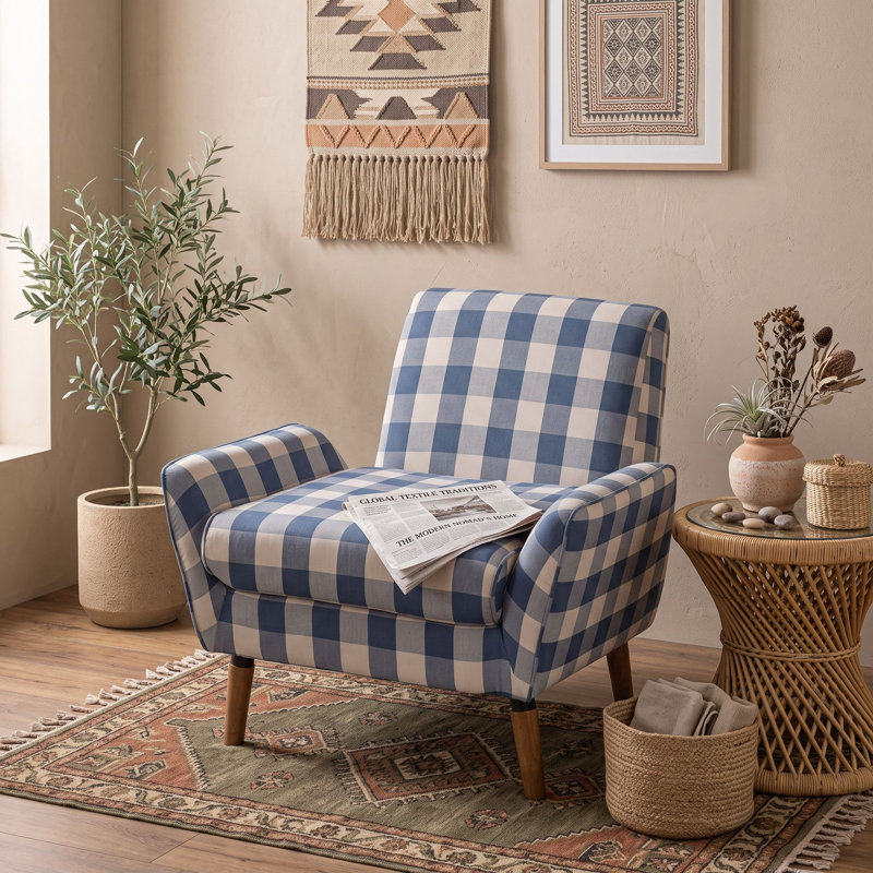 Chaise d'appoint rembourrée avec accoudoirs roulés, Beige