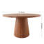 Table de salle à manger ronde en bois massif naturel avec base en piédestal en grain de bois authentique pour 4 à 6 personnes (assemblage rapide), table de cuisine à piédestal 47 po / 53 po / 59 po-514098893