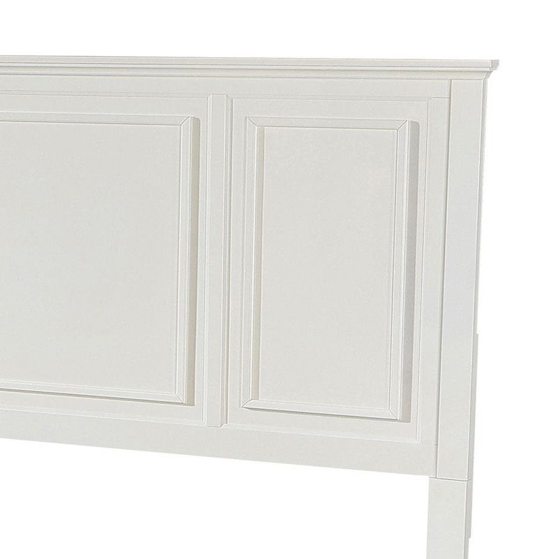 Wood Panel Bed, White, King
