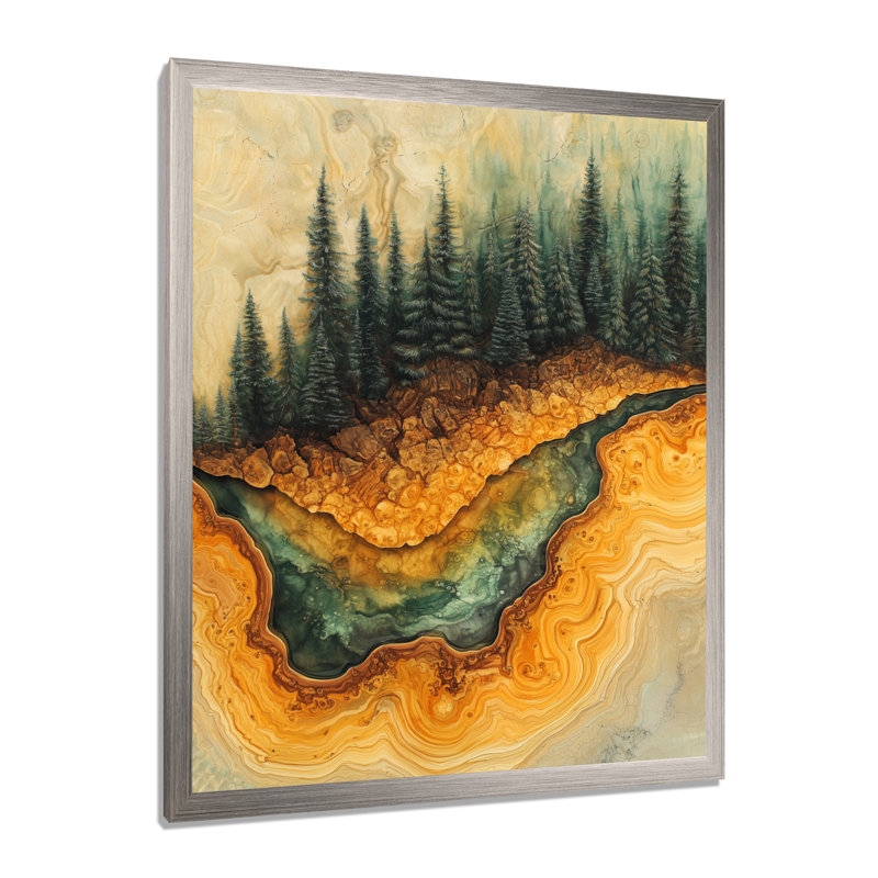 Geramie - Landscapes Canvas Wall Art, H 44 po x l 34 po, Reproduction encadrée d'une seule photo, Argent argent