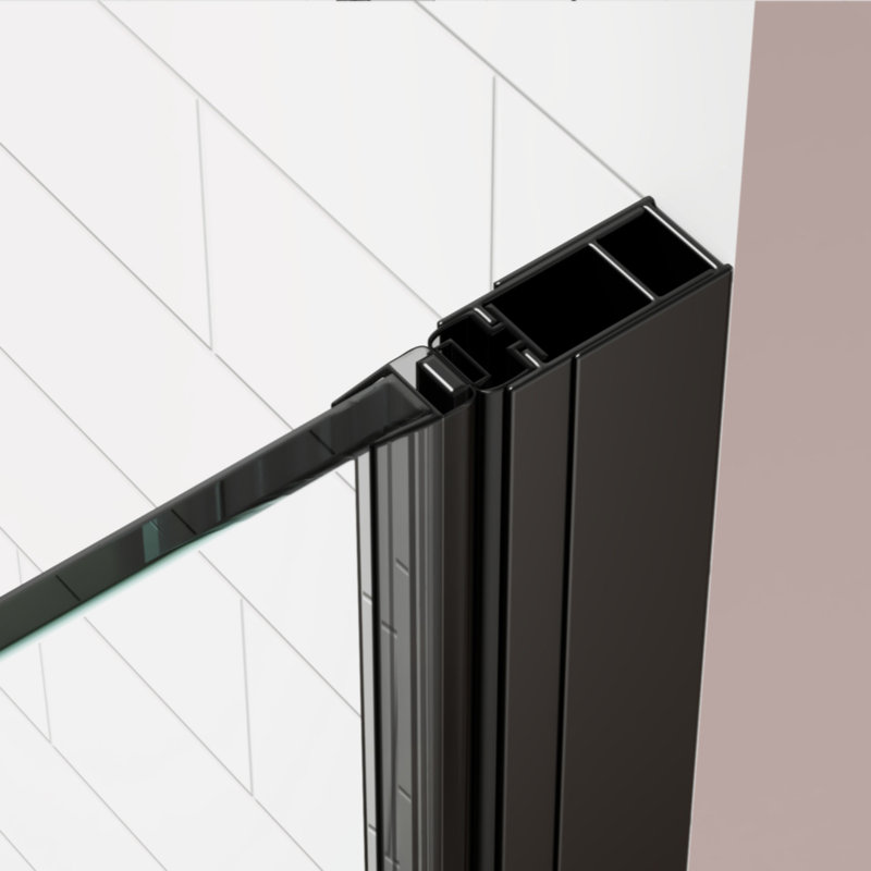 Bifold Swing Double Glass Panel Shower Door 30 In.W X 72 In.H,Adjustable Frameless Shower Door With 1/4 Inch Clear Tempered Glass