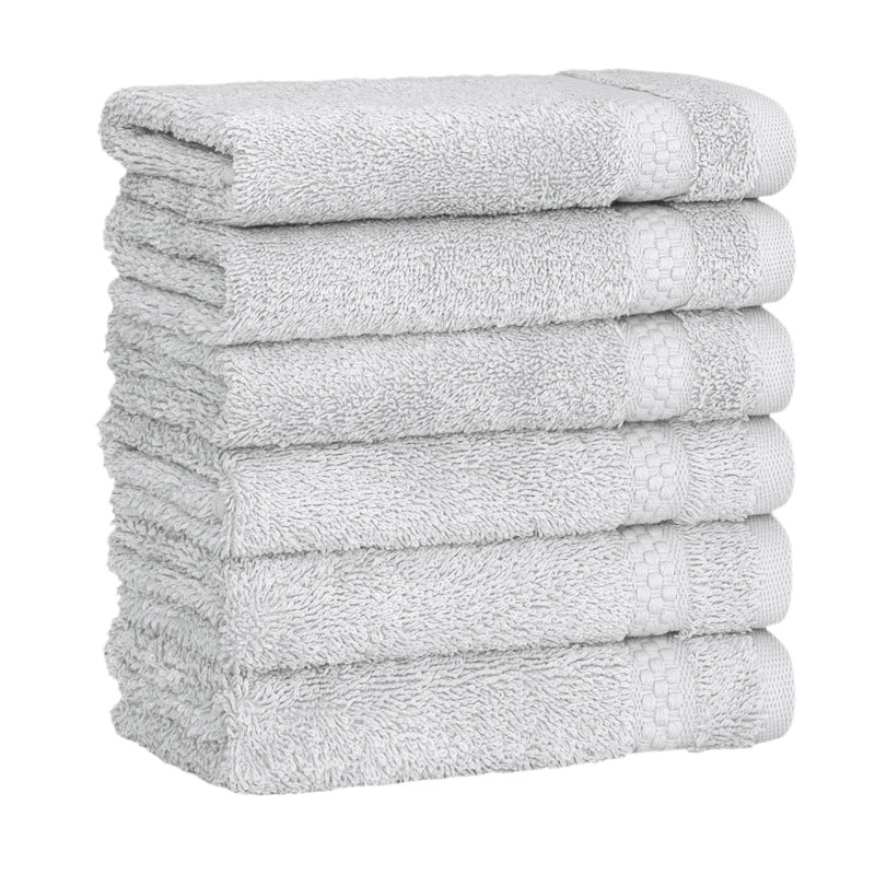 STARLIGHT 100% Turkish Cotton Terrycloth Washcloths, Gray