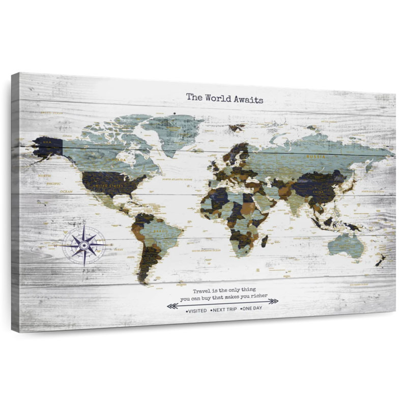 The World Awaits Push Pin Travel Milstead II, H 16 po x l 24 po