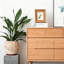 Commode décorative arrondie à rainures et mortaises