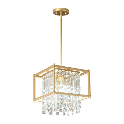 Jhase Crystal Dimmable Square / Rectangle Chandelier Modern Pendant Light Fixture