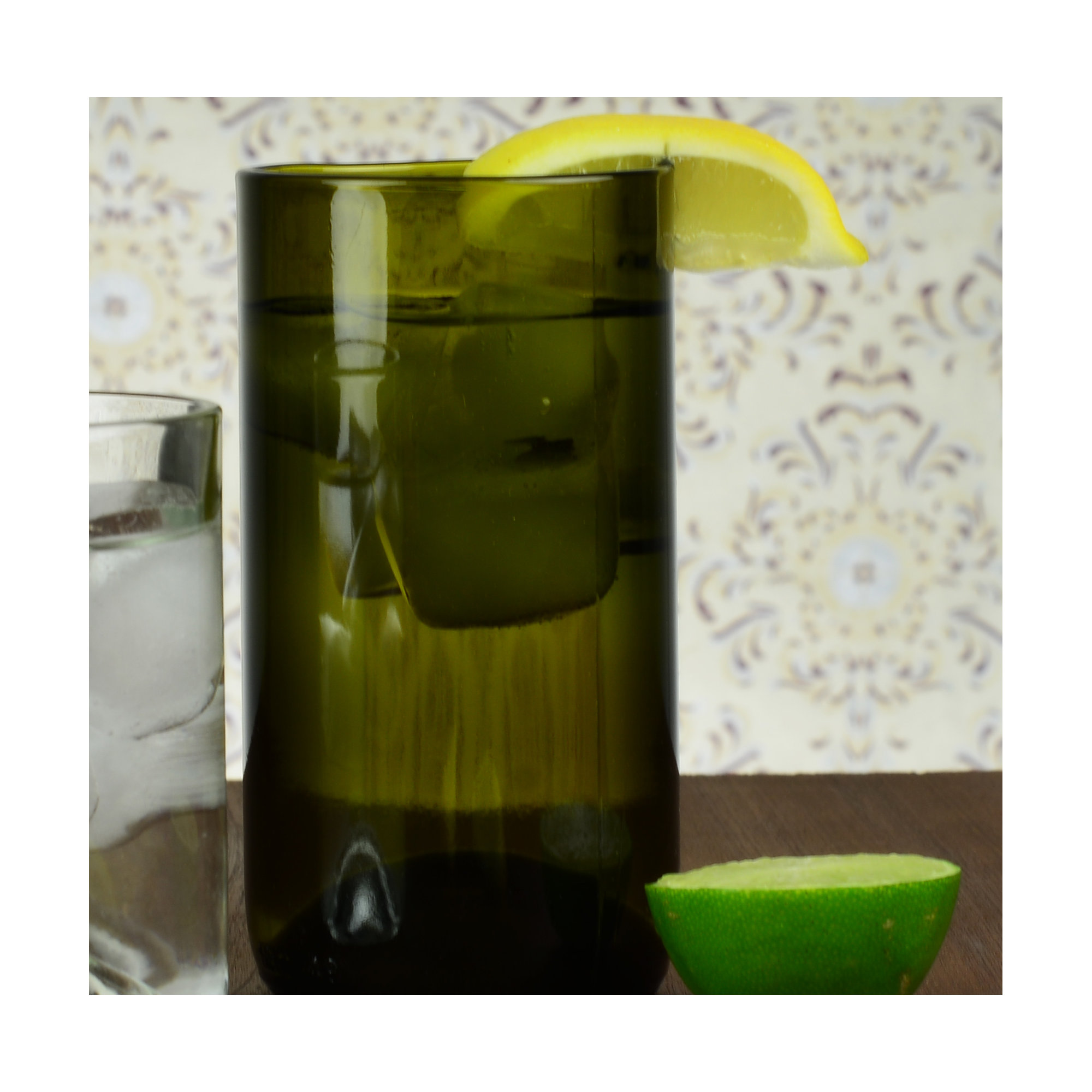 Tompson Drinking Glass (Set of 6), Olive Green, 16 oz