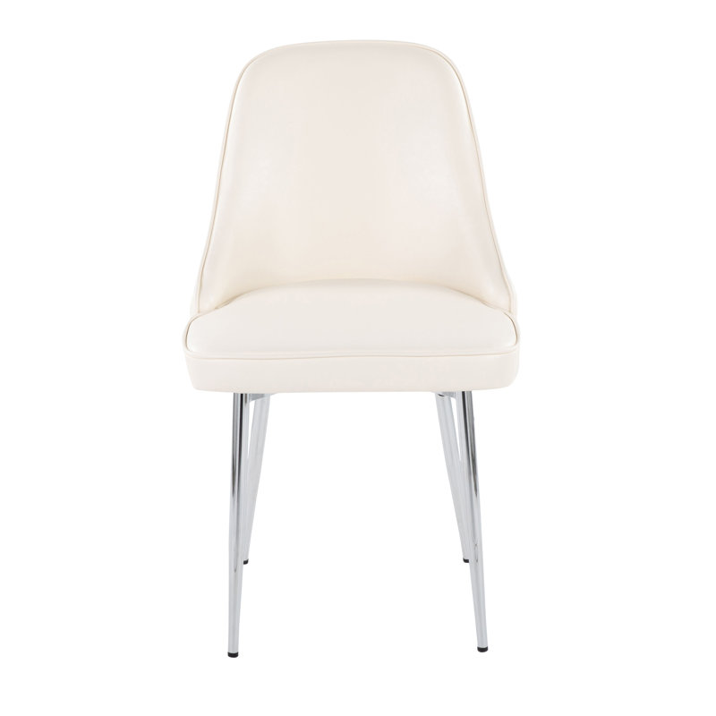 Stanca 20'' H Upholstered Side Chair, White, Chrome