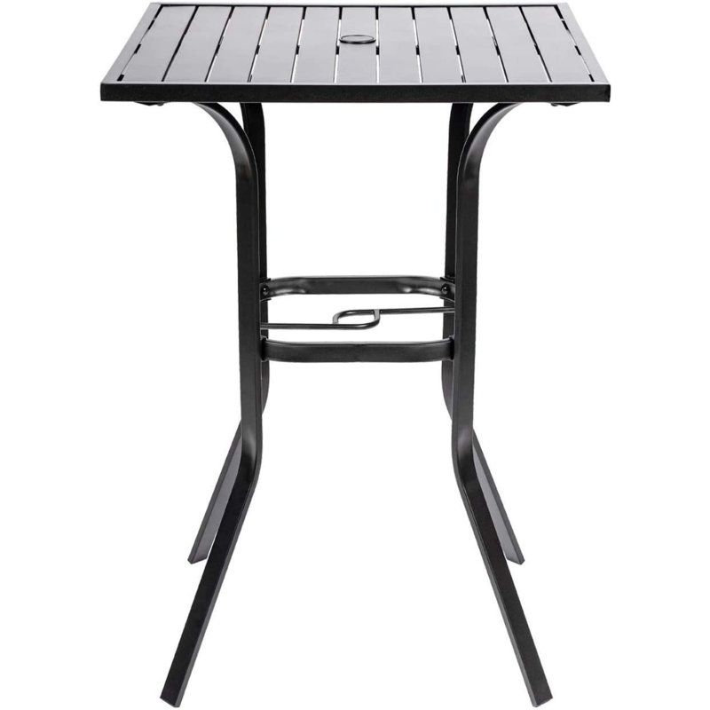 Jayc Metal Patio Bar Table with 1.65" Umbrella Hole