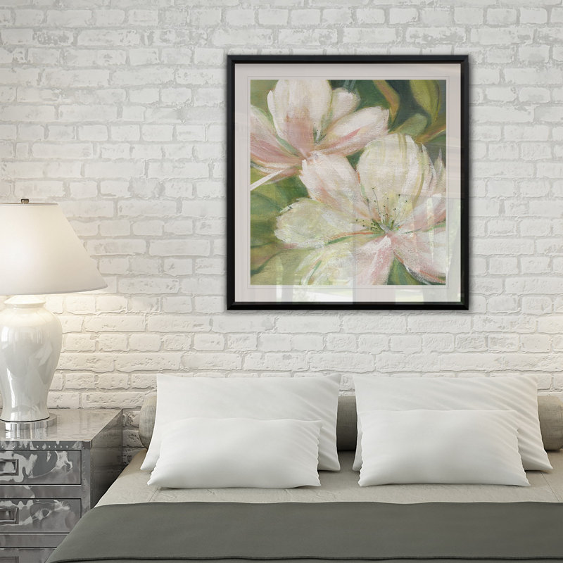 " Tropic Promise I ", 17.5" H x 17.5" W x 1.5" D, Black Plastic Framed
