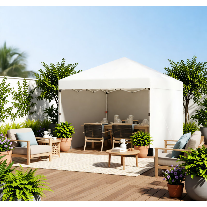 Height  Adjustable Instant Party Tent Shelter Gazebo,Pop Up Canopy Tent with 3 Sidewalls, Leg Weight Bags and Carry Bag