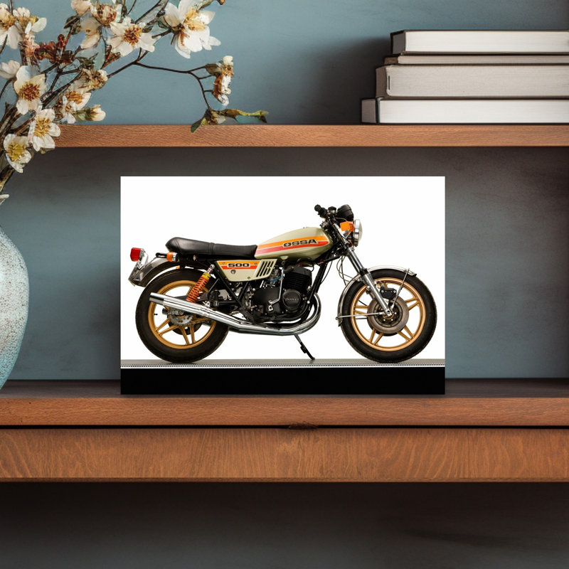 1977, Ossa, 500Cc Yankee, moto, paysage abstrait classique, art mural, H 12 po x l 18 po
