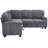 Convertible Sectional Sofa With Pull out bed, Grey Corduroy Fabric Upholsteried, L-Shaped Couch With  Storage, Cup Holders,Usb Charging, Reversible Living Room Set-1821341275
