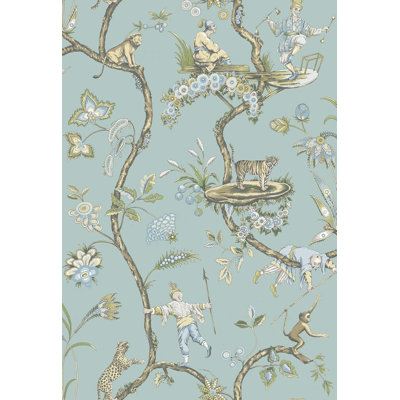 Blue Chinoise Exotique Self Adhesive Wallpaper