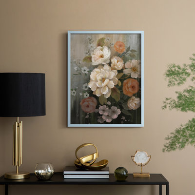 Moody Blooms, reproduction encadrée - bois massif