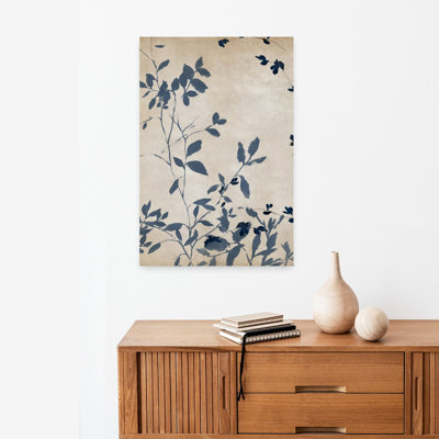 Indigo, feuilles, toucher, délicat, minimaliste, nature, art