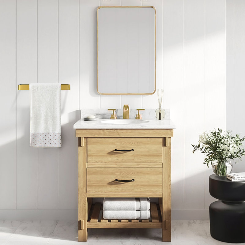 Abdinasir Bathroom Towel Ring, Brushed Gold