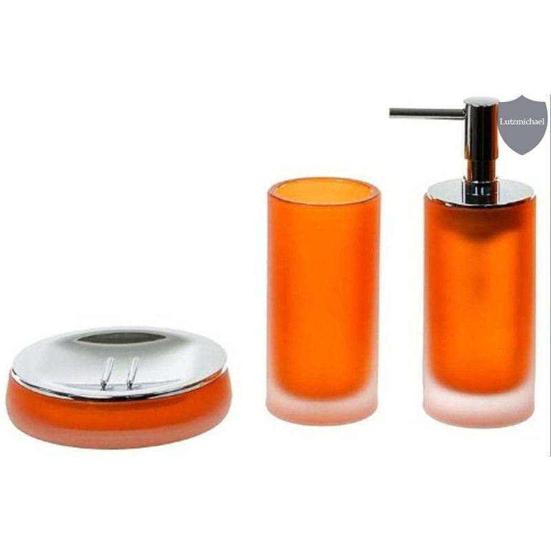 Ezrol Bathroom Accessory Set, Orange