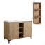 Meuble-lavabo autoportant 48 po avec double lavabo et support de rangement, portes à fermeture douce, armoire combinée (KD-Packing)