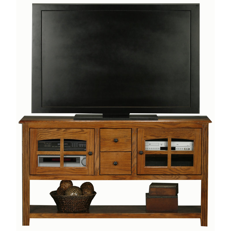 Rafeef Unfinished TV Stand for TVs up to 70", Dark Oak