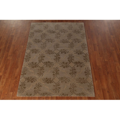 Tapis népalais contemporain All-Over beige 4 x 6