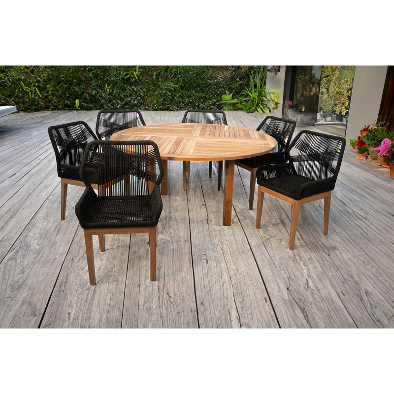 Veeda 7 - Piece Dining Set, Black/Brown
