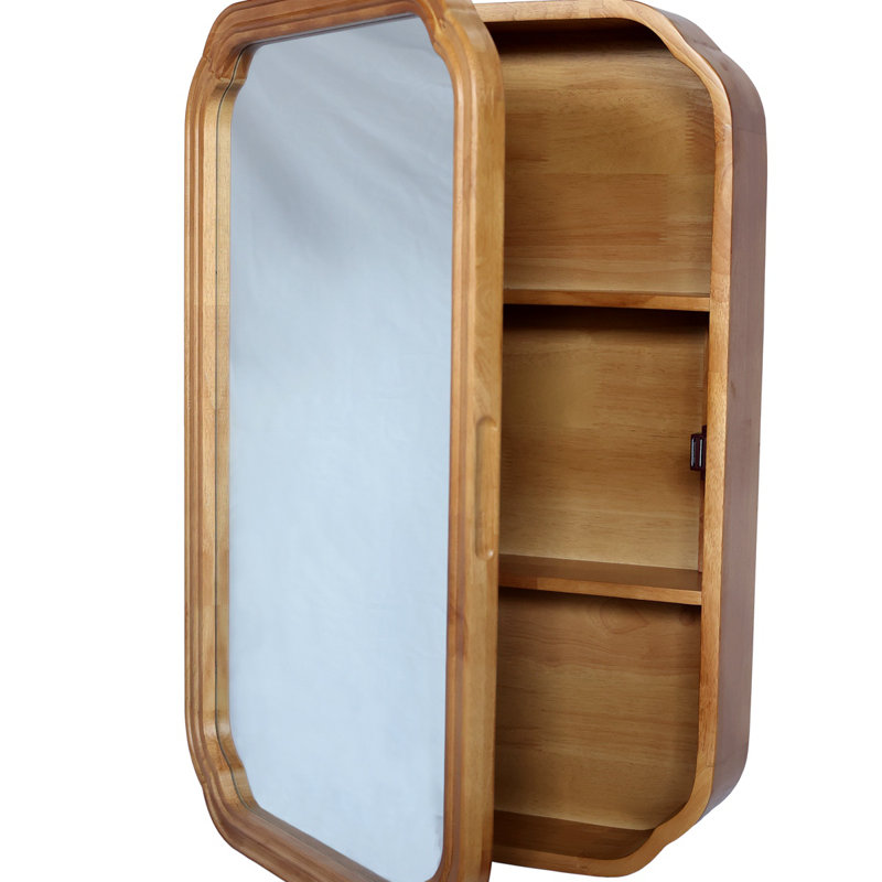 Armoire murale en bois avec miroir
