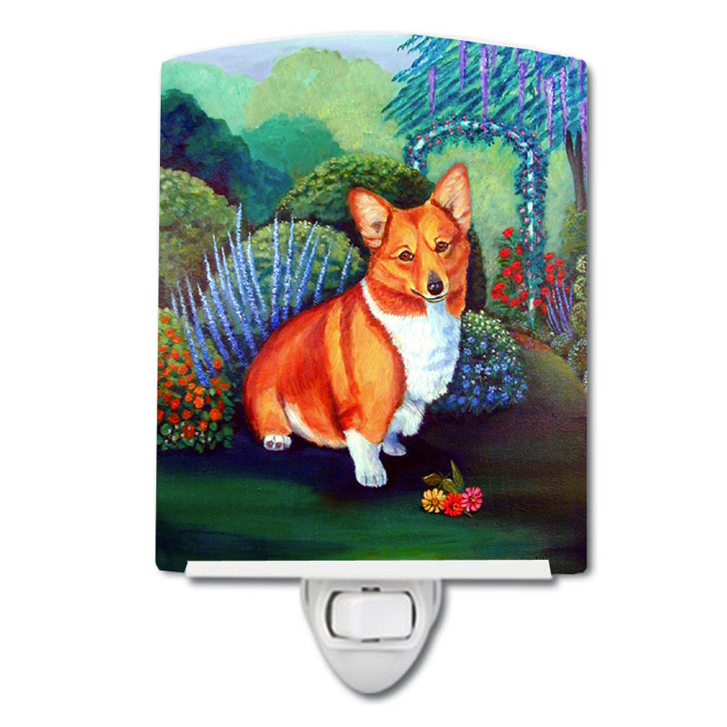 Éclairage de nuit en céramique corgi