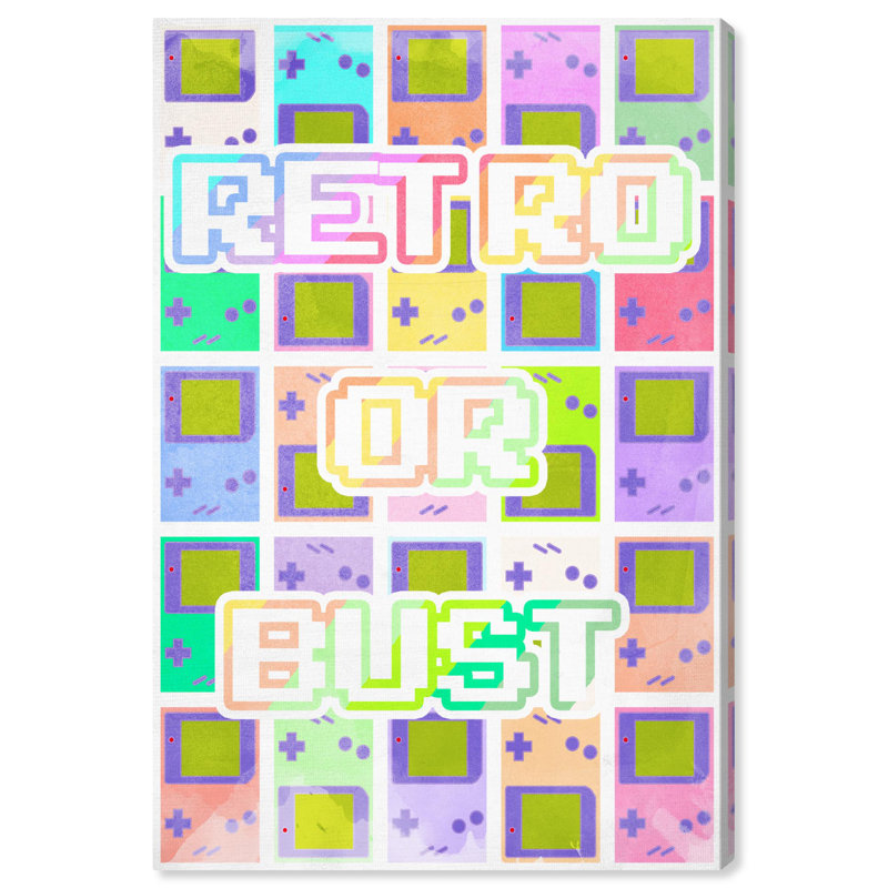 Retro Pastel Gamer Art Canvas Print, 24" x 16"