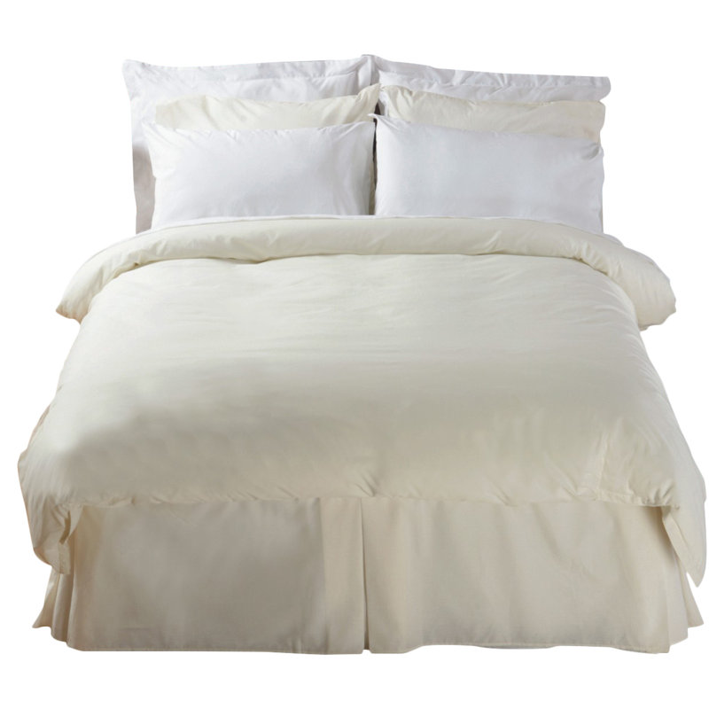 Plain Dye 200 TC Egyptian-Quality Cotton Tailored Bed Skirt, Double (4'6), Ivory