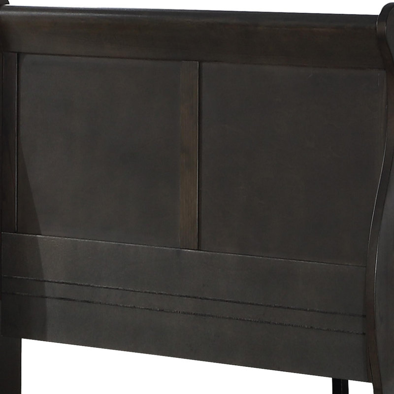 Amadis Wooden Sleigh Bed, Brown, Full