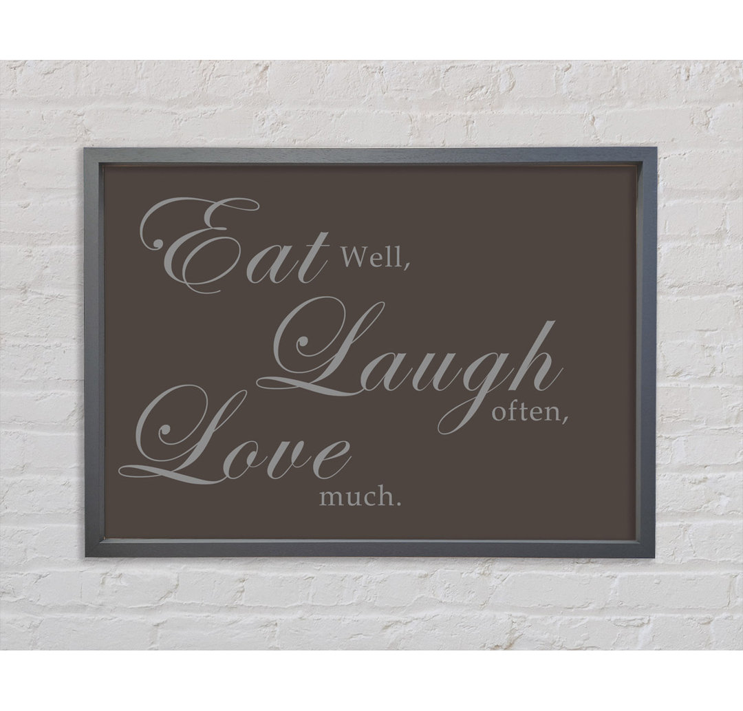 Küche Zitat Eat Laugh Love Pink Gerahmter Druck