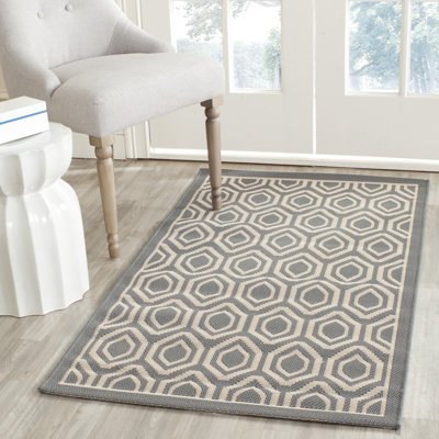 Tapis d'intérieur / extérieur à motif géométrique Deedrick