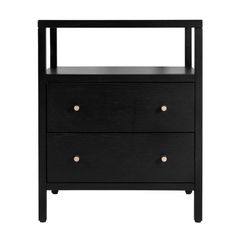 Table de chevet 2 tiroirs Sloane, Black