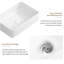 Lavabo vasque rectangulaire au-dessus du comptoir en porcelaine blanche en céramique moderne