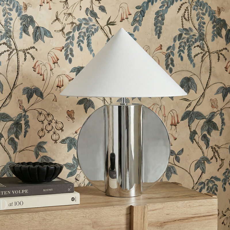 Geo Semi-circled Chrome Table Lamp