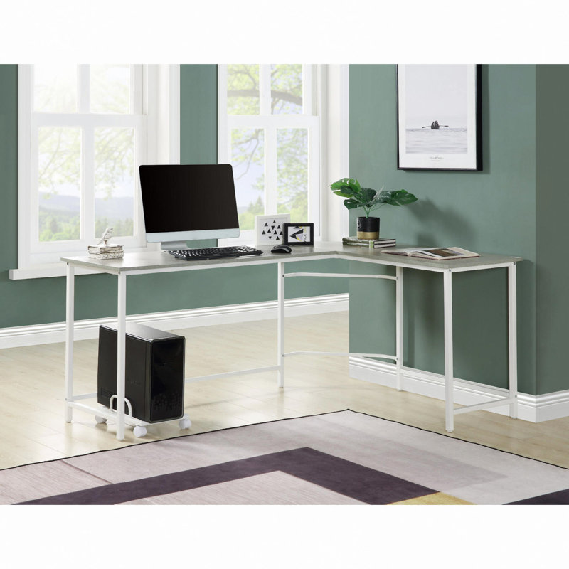 Bureau d'ordinateur en L rectangulaire