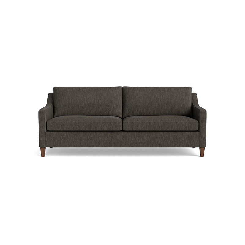Vera Sofa (85"), Walnut Finish (Angled), Performance Weave - Onyx