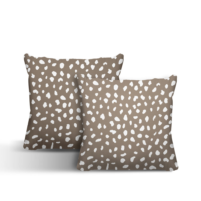 Coussin décoratif intérieur / extérieur, L 17 po x H 17 po, Beige