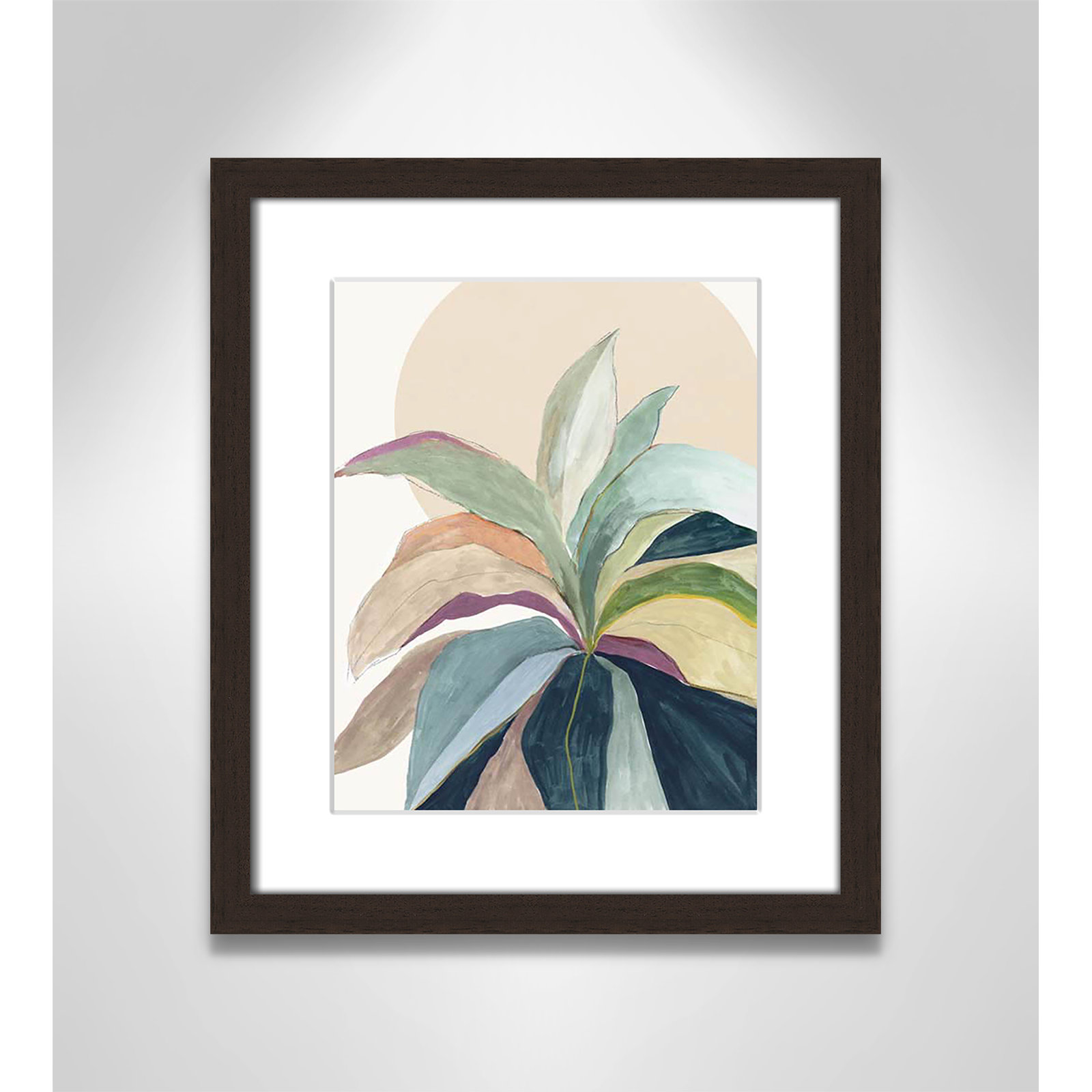 Sherbrooke Sunny Bright Leaves II by Asia Jensen Print, Yes, Walnut Single Picture Frame, 15" H x 13" W x 1.25" D