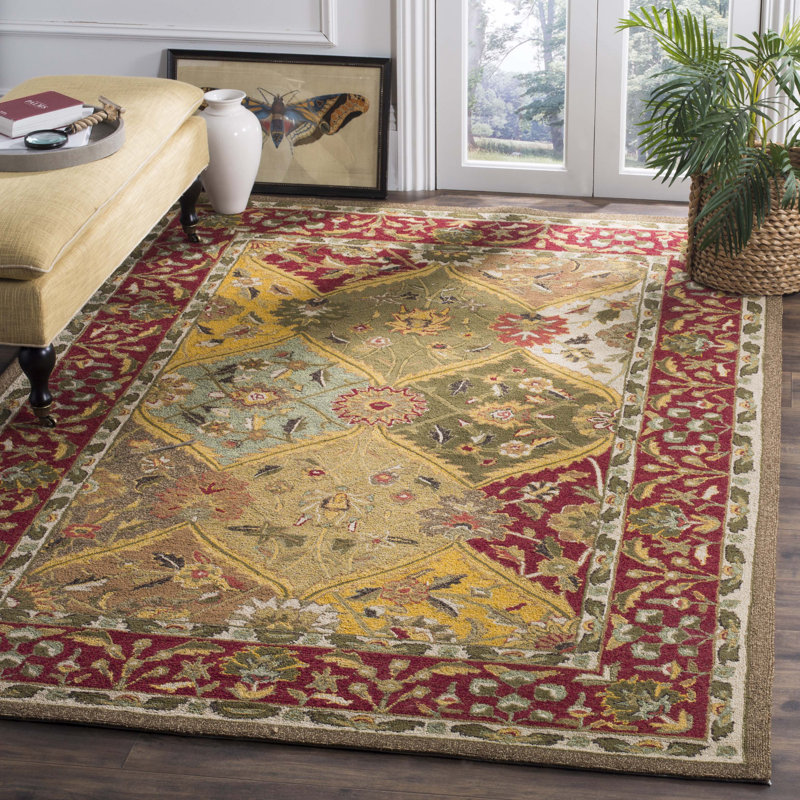 Tapis oriental performance crocheté à la main Karol, Rectangle 4 pi x 6 pi