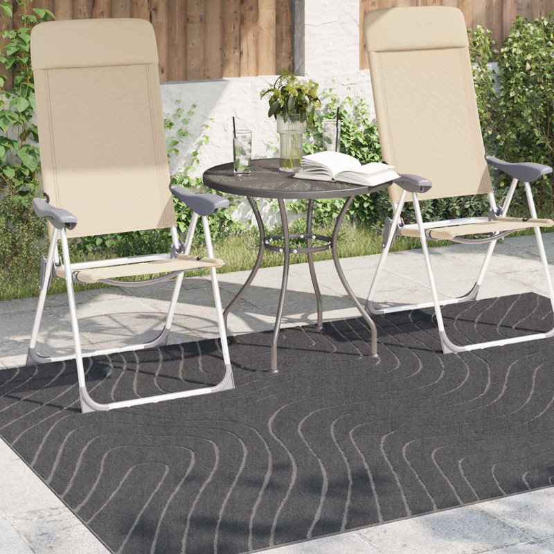 Modern Indoor and Outdoor Rug, Rectangle 140 x 200 cm, Anthracite